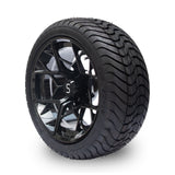 4 x Regar SLIPSTREAM (Black) 14'' Golf Cart Alloy Wheels and Tyres