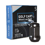 16 x 1/2 Inch Golf Cart BLACK Wheel Lug Nuts - Club Car, EZGO