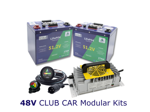 Lithium Golf Cart Battery full Conversion Kit - Club Car Precedent, Tempo, Onward & DS