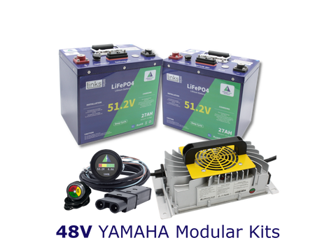 Lithium Golf Cart Battery full Conversion Kit - Yamaha G14 G16 G19 G22 G29 48V Electric