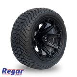4 x Regar SHADOW 12'' Golf Cart Alloy Wheels and Tyres