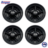 Golf Cart Hub Caps Set 8'' Wheel Covers Cap BLACK SS Club Car Yamaha EZGO Golf Buggy