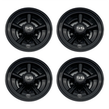 Golf Cart Hub Caps Set 8'' Wheel Covers Cap BLACK SS Club Car Yamaha EZGO Golf Buggy