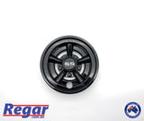 Golf Cart Hub Caps Set 8'' Wheel Covers Cap BLACK SS Club Car Yamaha EZGO Golf Buggy