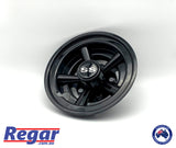 Golf Cart Hub Caps Set 8'' Wheel Covers Cap BLACK SS Club Car Yamaha EZGO Golf Buggy