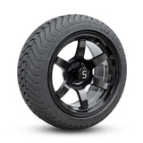 4 x Regar DRIFT-R (Gloss Black) 14'' Golf Cart Alloy Wheels and Tyres