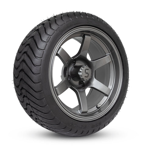 4 x Regar DRIFT-R (Gunmetal) 14'' Golf Cart Alloy Wheels and Tyres