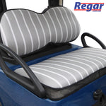Mesh-Perforated Golf Cart Seat Cover Protector - Yamaha (Grey with Stripes)