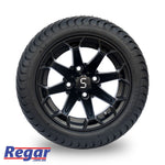 4 x Regar SHADOW 12'' Golf Cart Alloy Wheels and Tyres