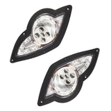 Yamaha G29 Drive Golf Cart LED Light Kit Headlight and Tail Light 2007-2016 Petrol and Electric (Silver Bezel)