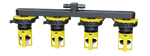 Maniflod (black) with valves & swivel for 8V Battery with 2.3 inch cell spacing