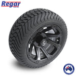 4 x Regar NERO 12'' Golf Cart Alloy Wheels and Tyres