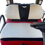 Perforated Golf Cart Seat Cover Protector - Club Car and Yamaha (Beige/Black)