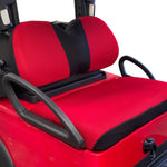 Perforated Golf Cart Seat Cover Protector - EZGO RXV (Red/Black)