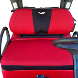 Perforated Golf Cart Seat Cover Protector - EZGO RXV (Red/Black)