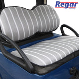 Mesh-Perforated Golf Cart Seat Cover Protector - Club Car and Yamaha (Grey with Stripes)